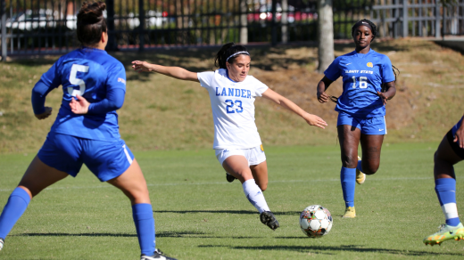 Haneen Tamim playing for Lander University.