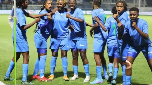AS Kigali players celebrate clinching their twelfth Rwandan women's league title. (Photo courtesy of AS Kigali)